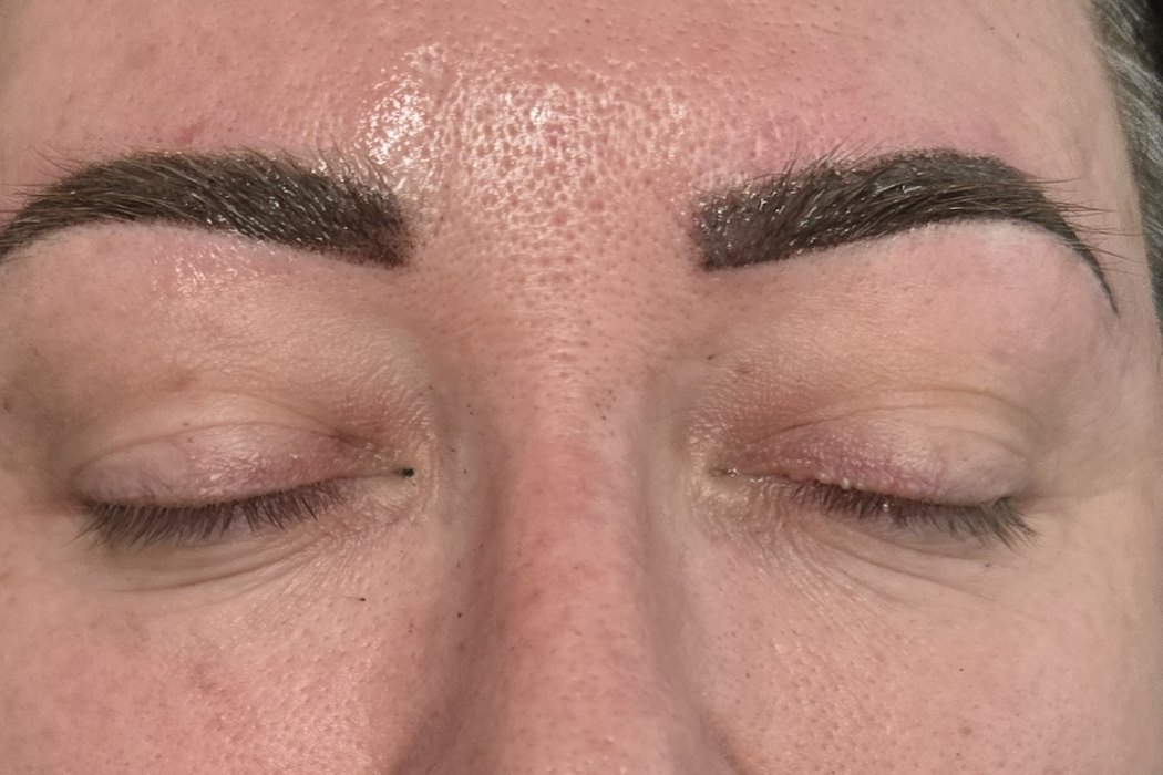 The same client's brows after microblading