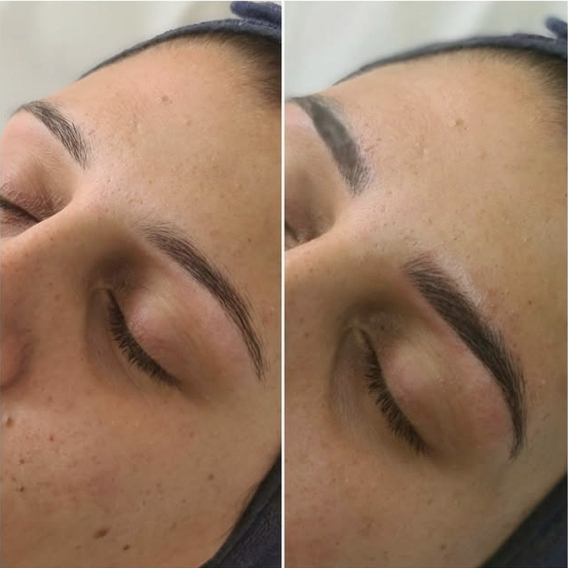 Brow tattooing by Kim at Verve Noosa, before and after