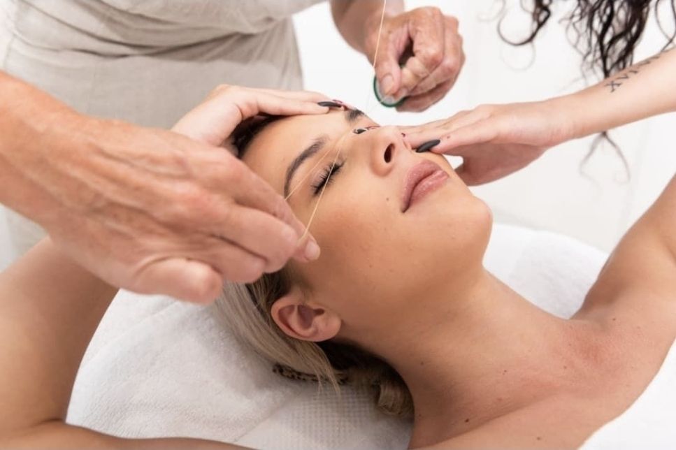 Brow threading at Verve Noosa