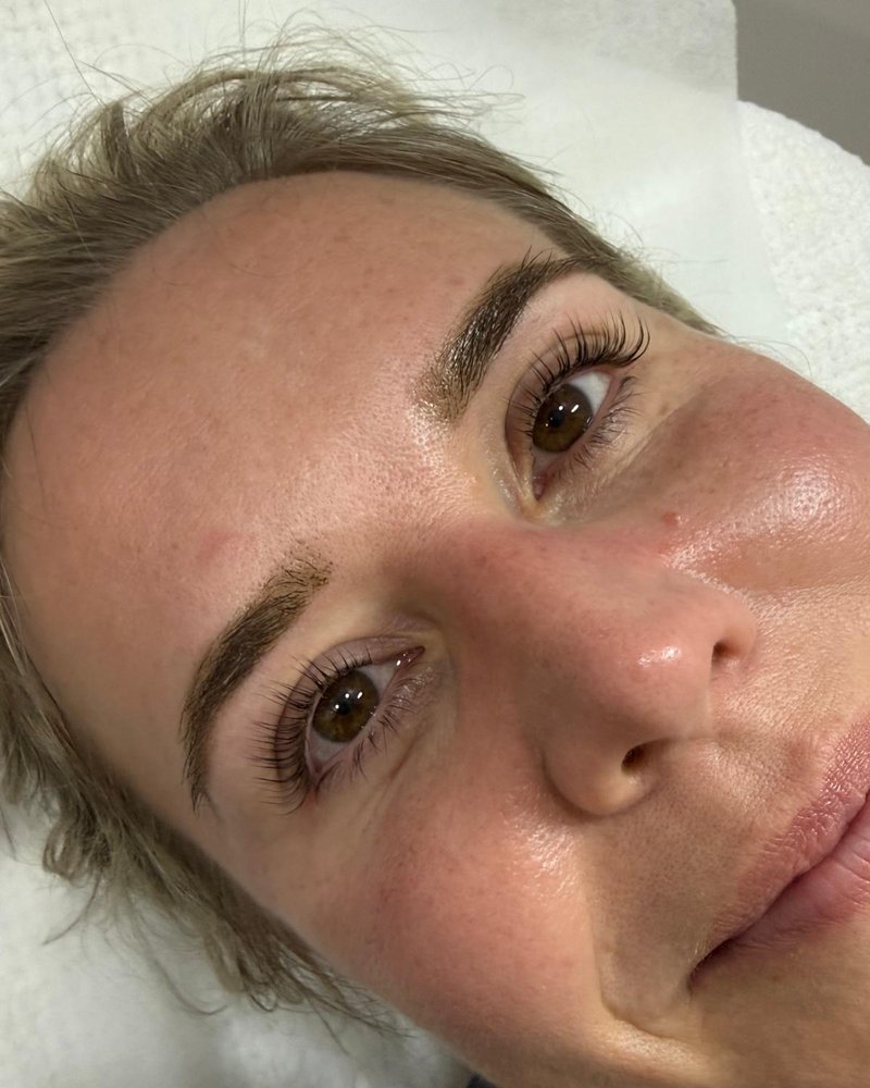Client's lifted lashes after a lash lift at Verve Noosa